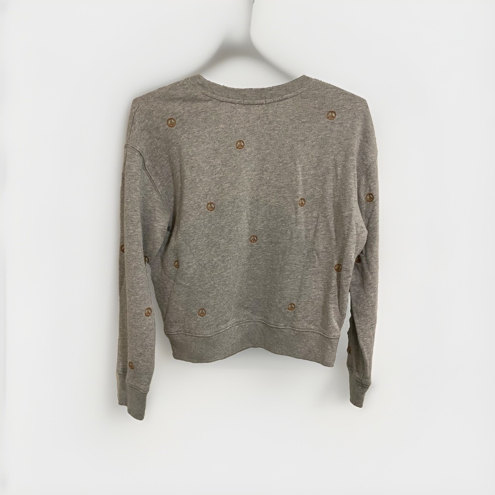 Rails Gold Embroidered Peace Signs Sweat Shirt Size Small - Picture 6 of 8